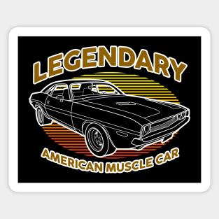 Legendary American Muscle Car vintage art with sunset Sticker